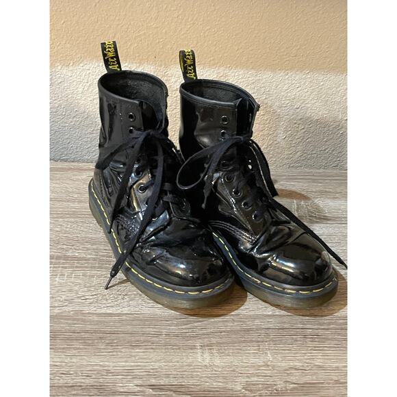 Leather Dr Martens 1460 patent leather lace up boots size 7 - Picture 4 of 10